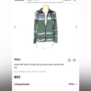 Dolan zip up scrub jacket size M